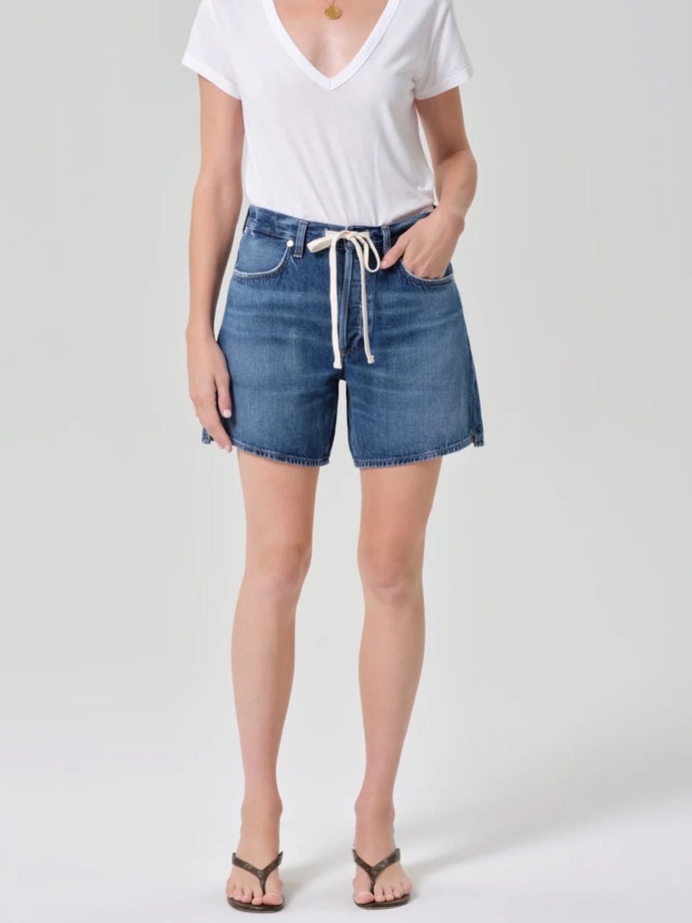 Citizens of Humanity brynn drawstring denim jean shorts Atlantis size 27 new